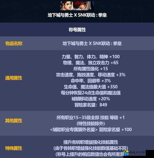 绝了！DNF不死少年称号免费拿？属性表让你尖叫！